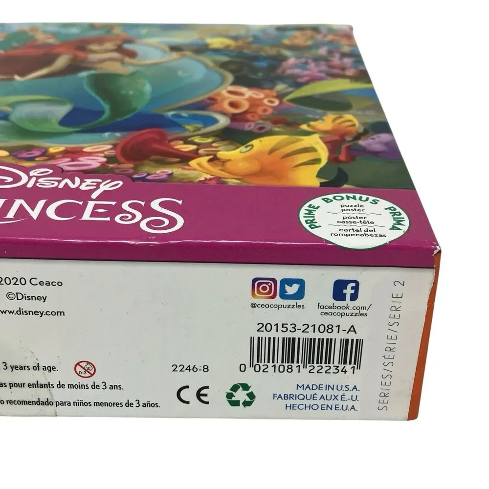 Ceaco Disney Princess Ariel 300 Piece Puzzle Oversized Pieces Little Mermaid New